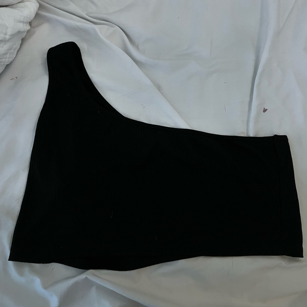 Shein black one shoulder tank top